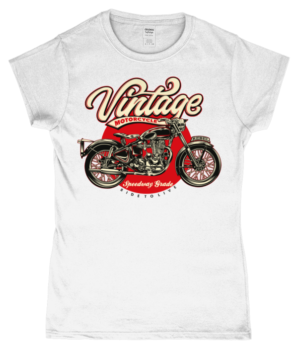 Vintage Motorcycle – Softstyle® Ladies Fitted Ringspun T-shirt