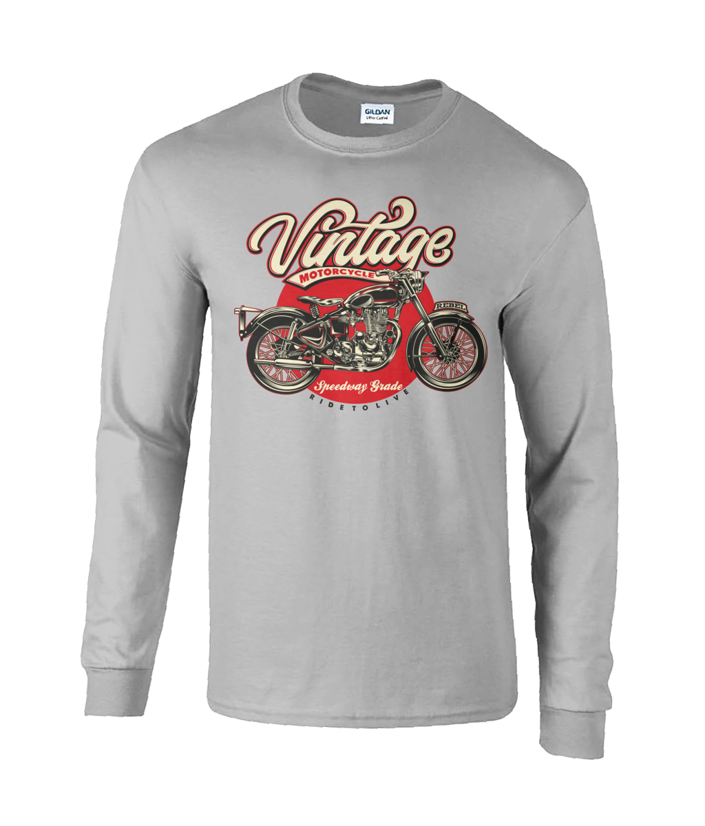 Vintage Motorcycle Ultra Long T-Shirt | T-Shirts UK