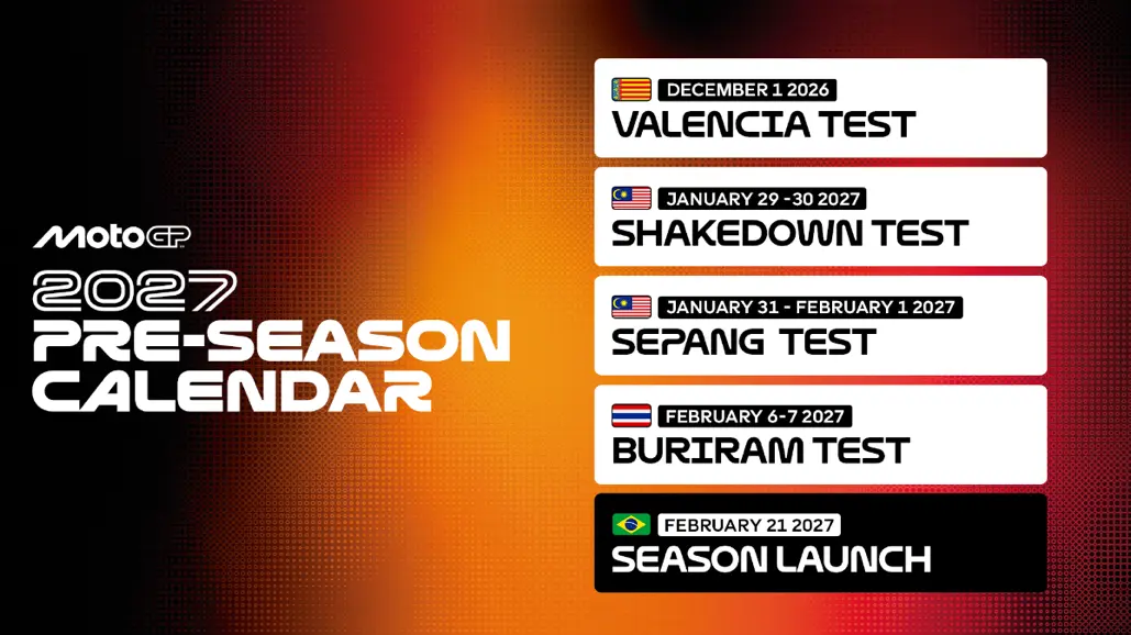 2027 Motogp Pre-Season Dates Confirmed