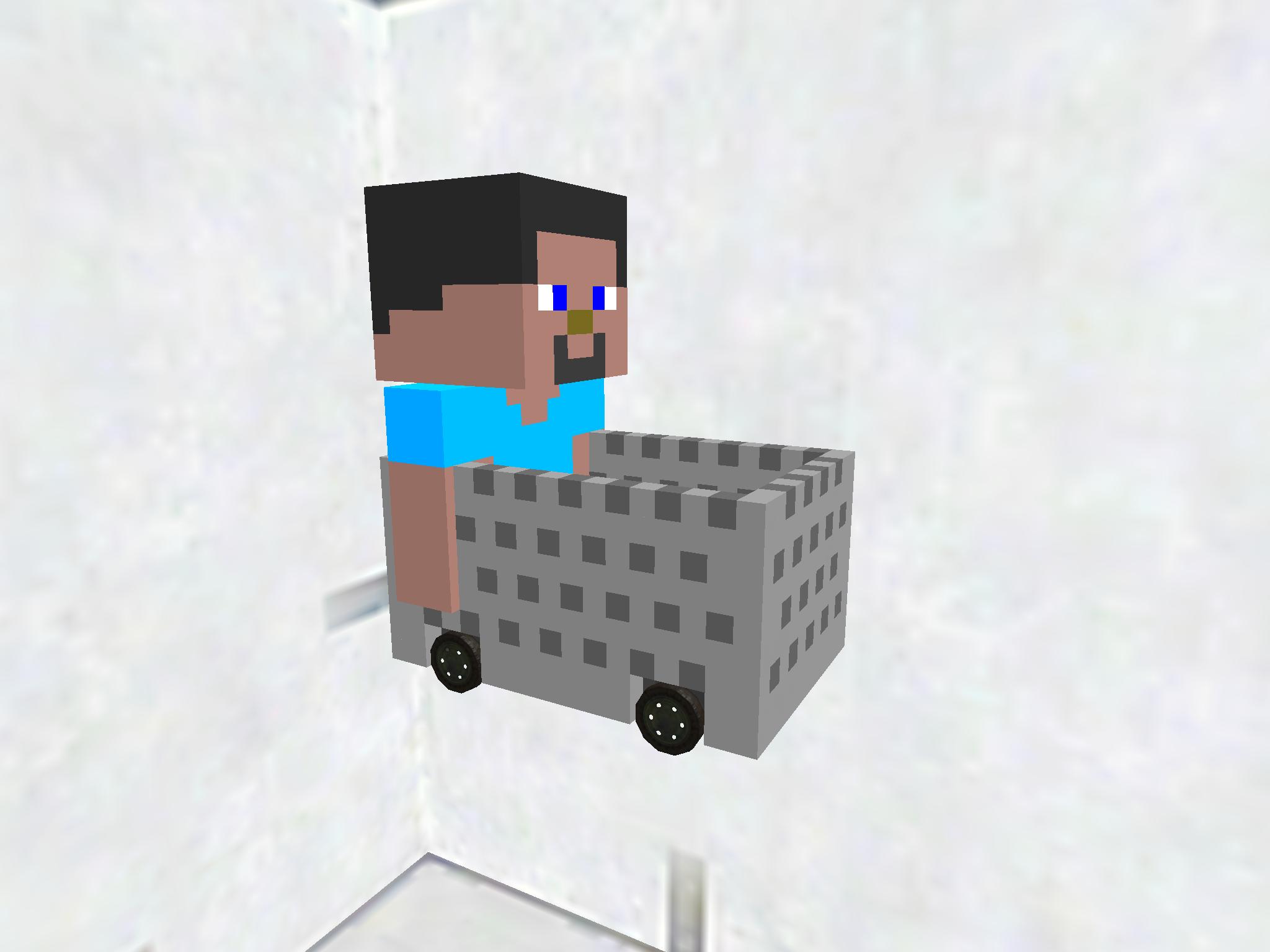 マイクラのトロッコにのってるスティーブ マイクラのトロッコにのってるスティーブ
