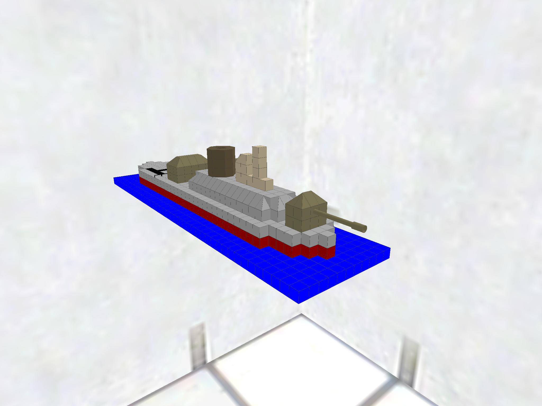 海に浮かぶ戦艦