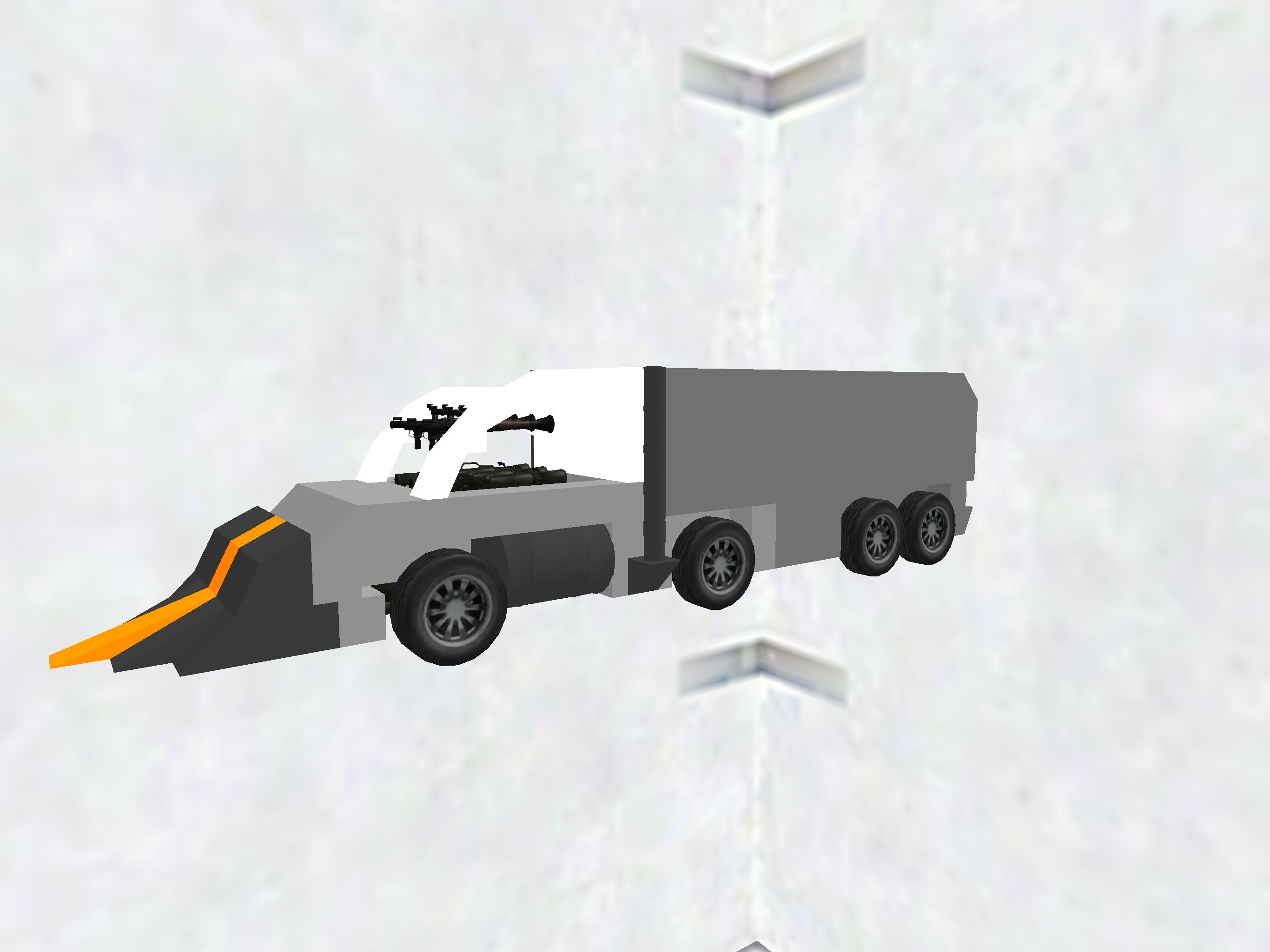 Semi truck with ramp plow&guns