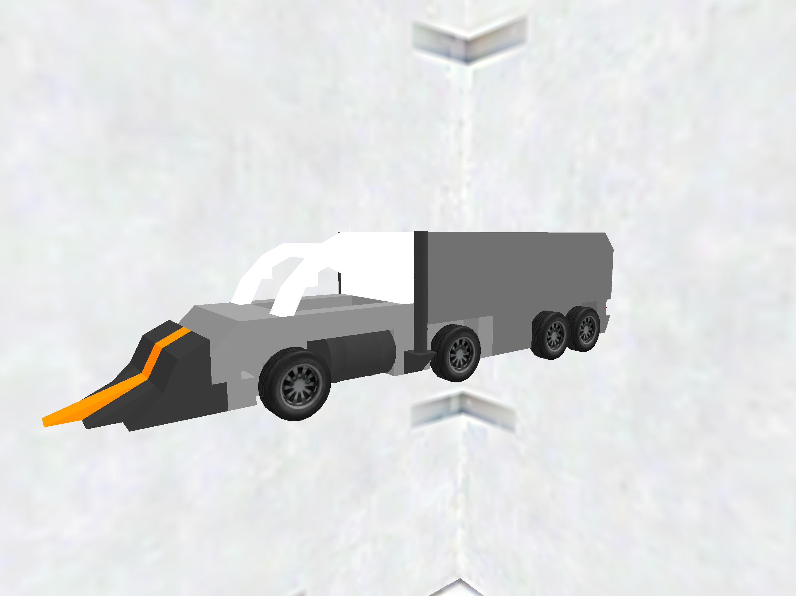 Semi truck with ramp plow