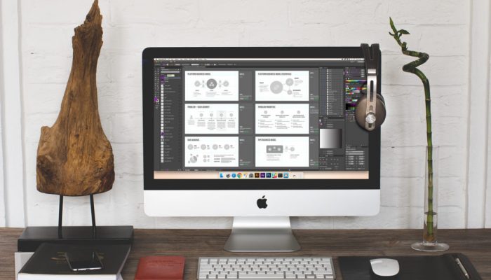 Imac Screen With Slide Mockups