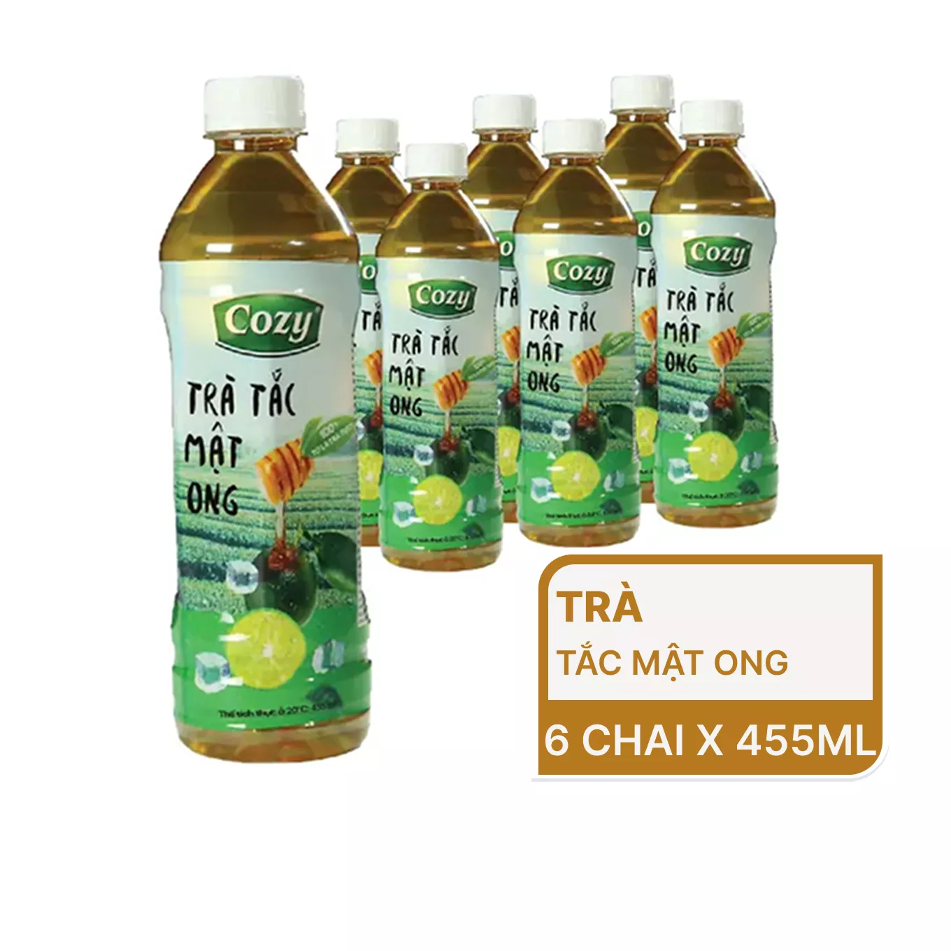 Lốc trà tắc mật ong Cozy 455ml (6 chai)
