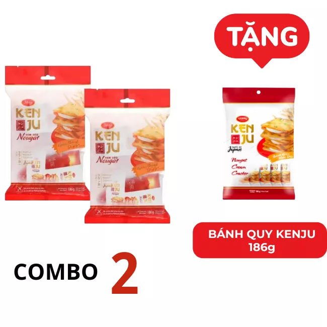 Combo 2 gói Richy - Bánh quy Kenju kem sữa gói 186g