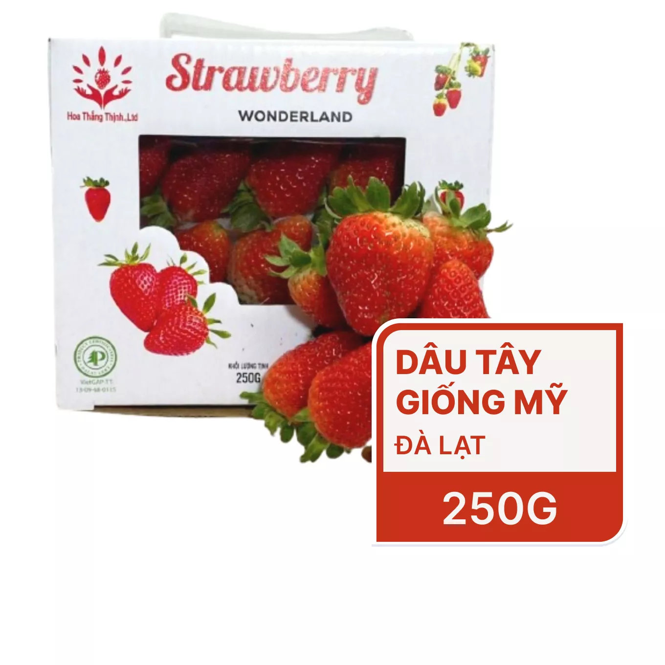 Dâu tây giống Mỹ VietGap hộp 250g (1 Hộp)
