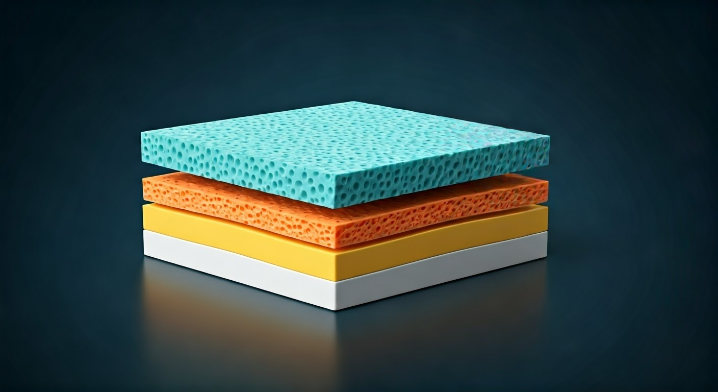 Illustration of memory foam layers