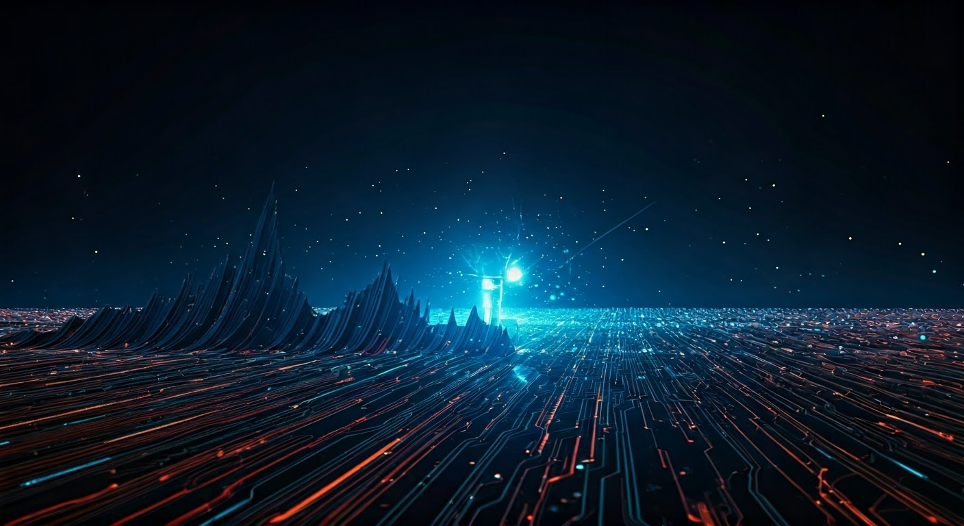 Futuristic AI landscape