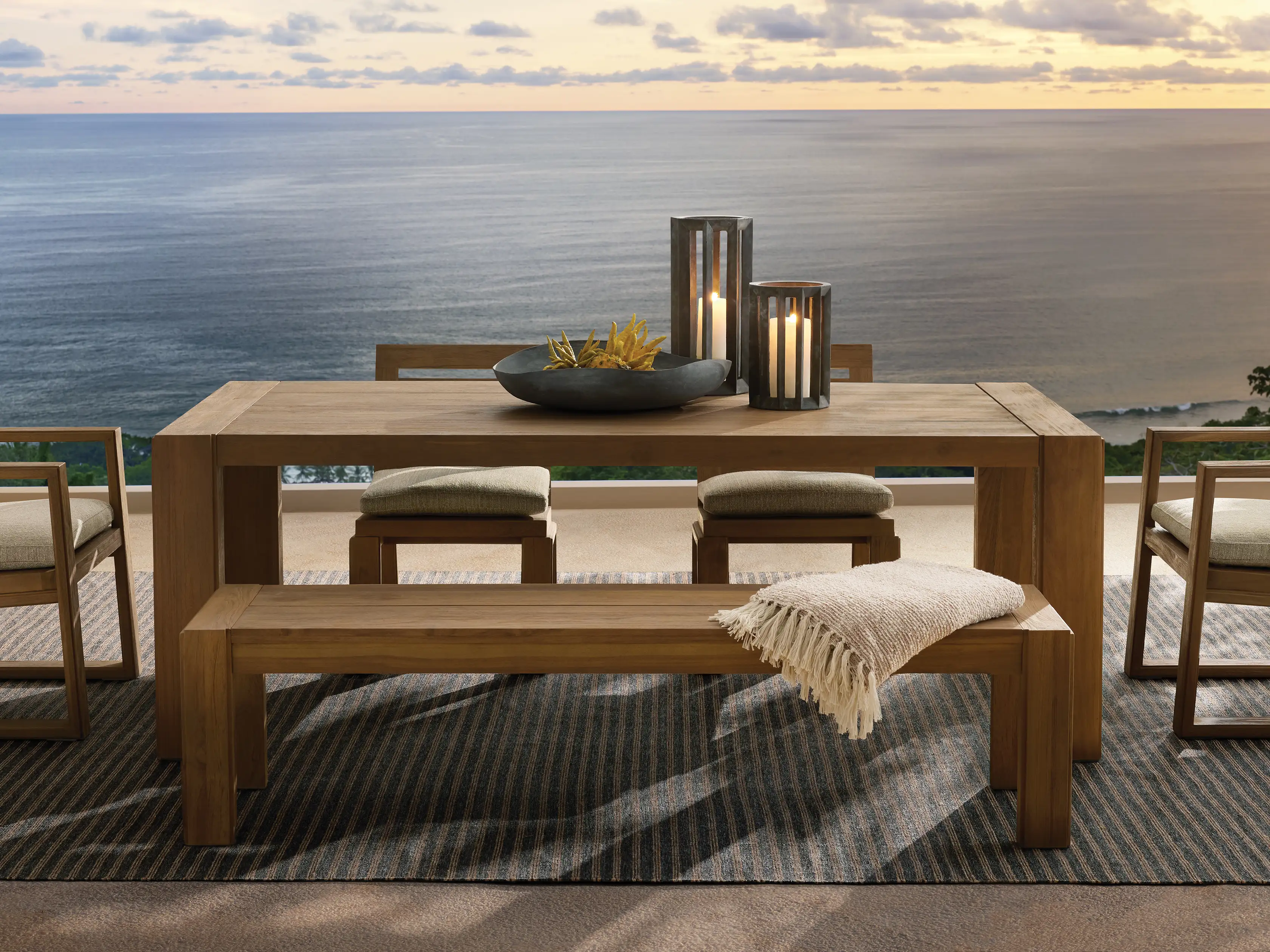 Canyon Outdoor Teak Dining Bench by Arhaus