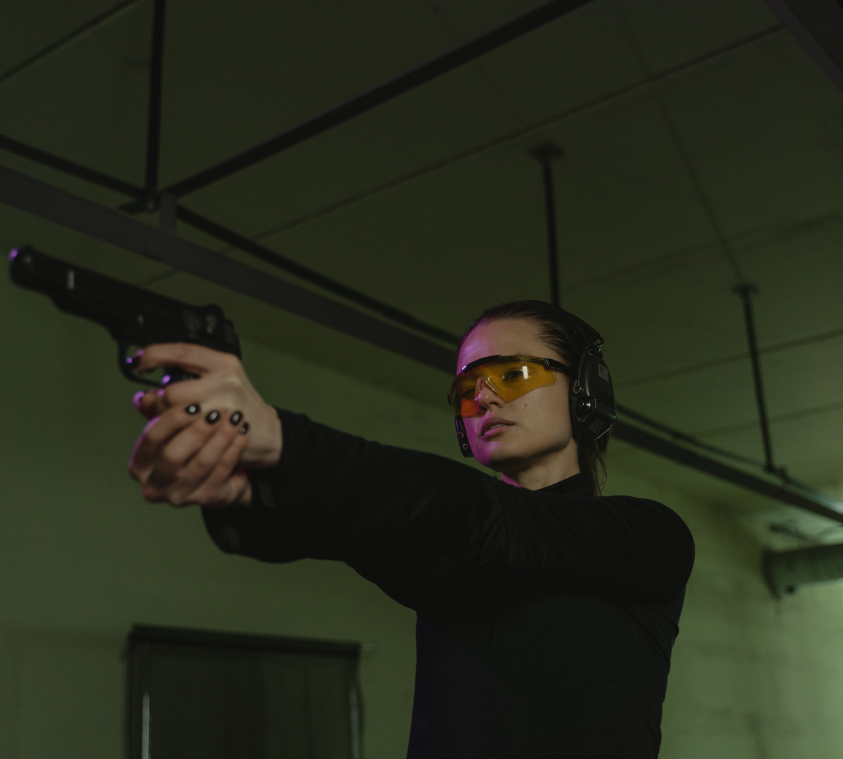woman at firearm training class