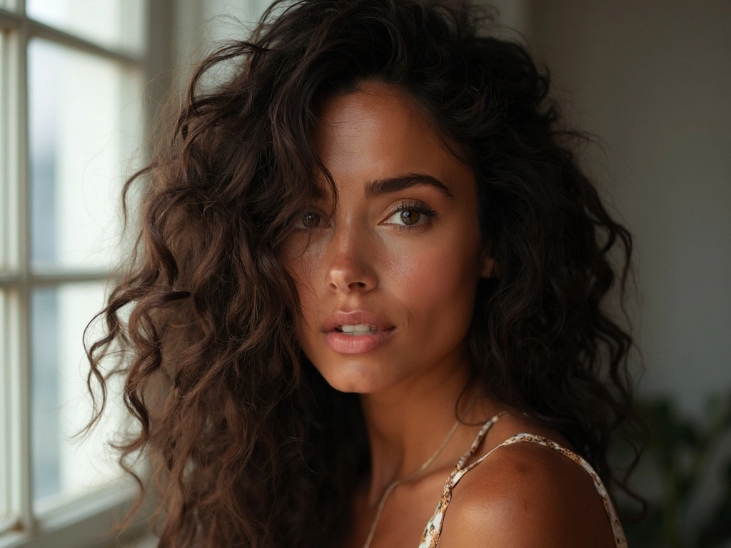 Sincerely4u African-American woman with flowing deep curly hair, embracing a chic, natural style.