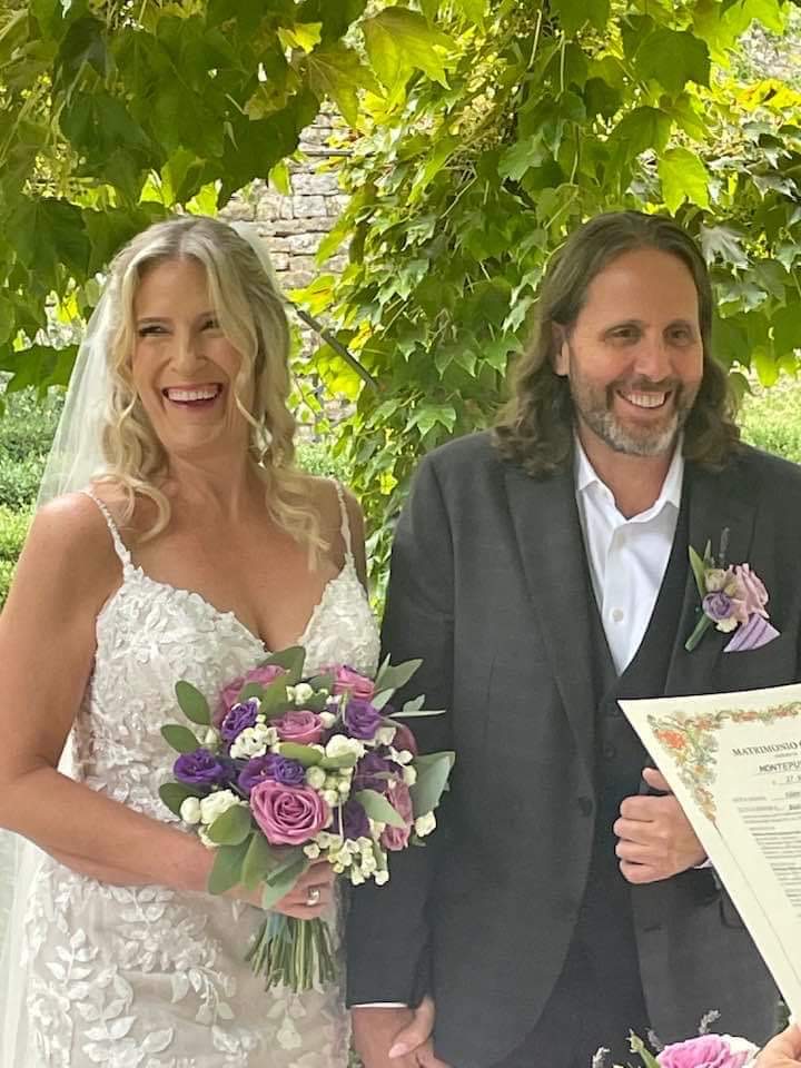 a bride with human hair extensions