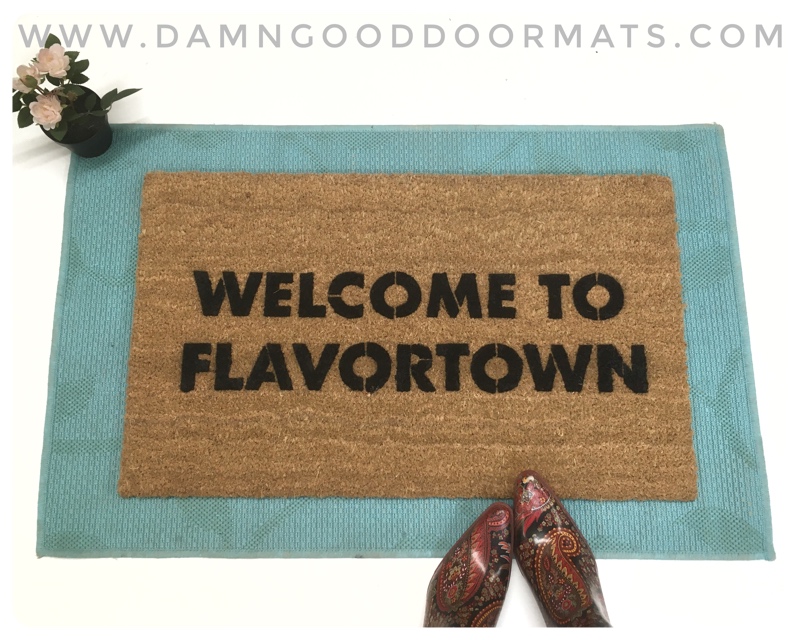 "Welcome to Flavortown" Gift for Dad's who Grill Door Mat