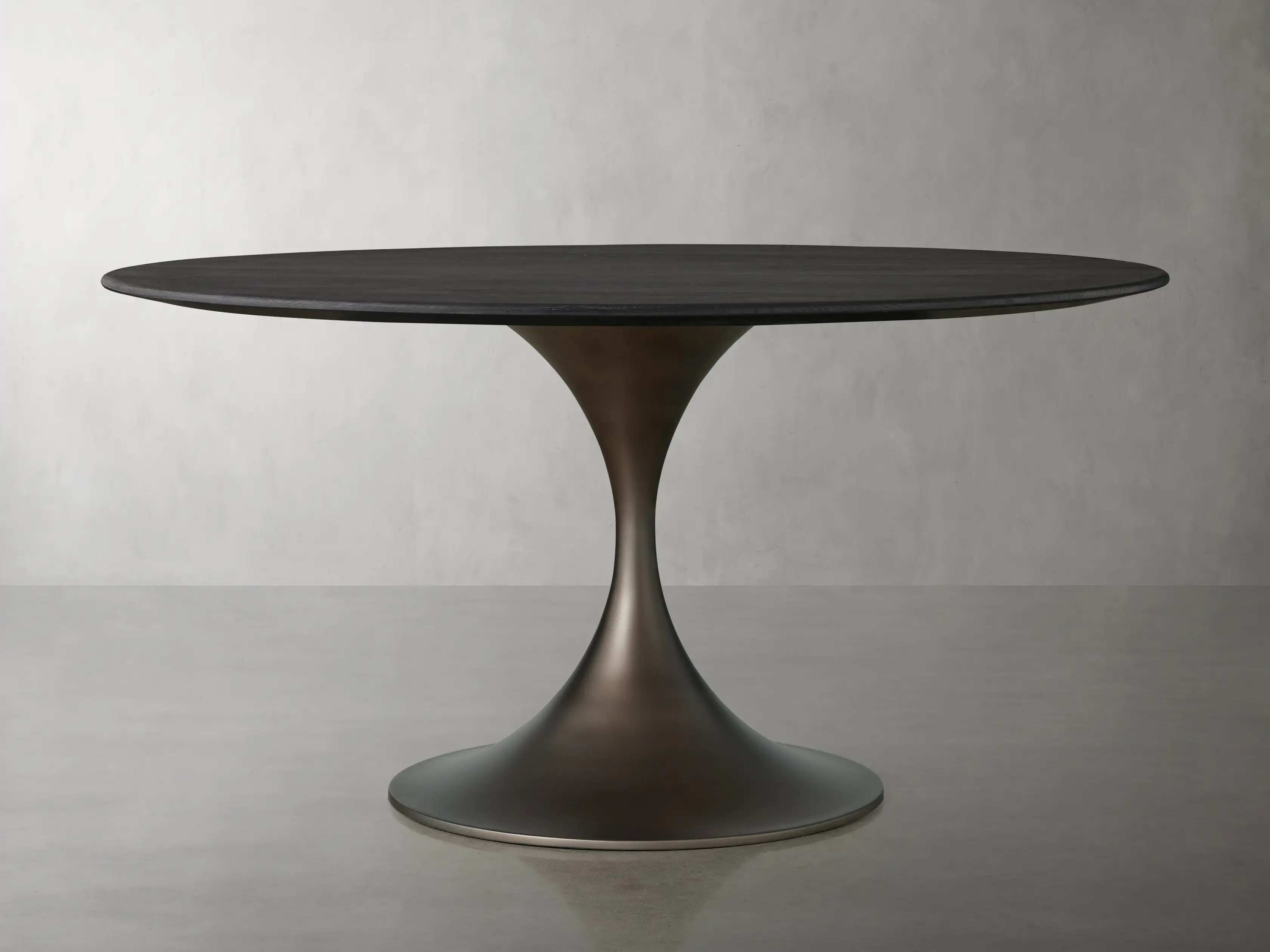Saint Germain Round Wood Dining Table with Launette Base by Arhaus