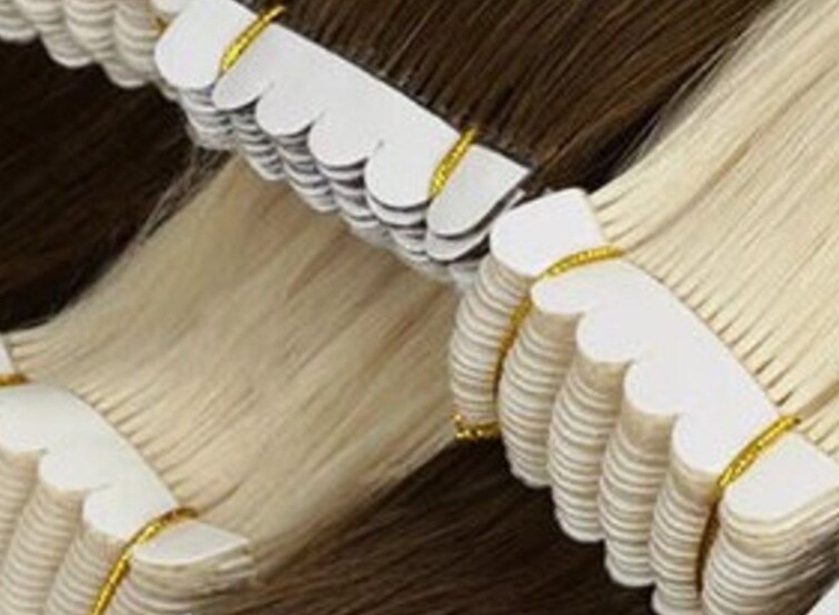 Mini tape hair extensions noelle salon