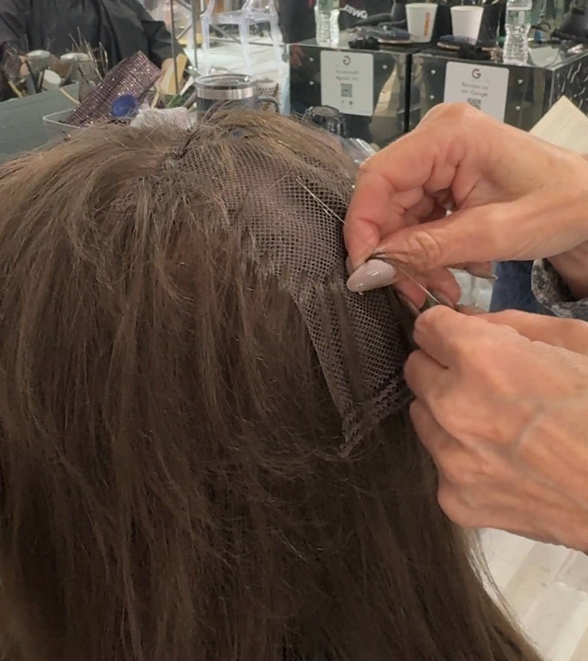 a mesh integration hair system attachment