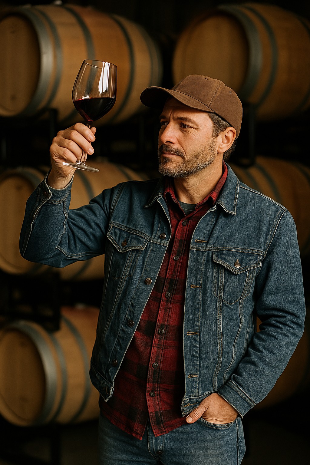 Winemaker in Barrel Room