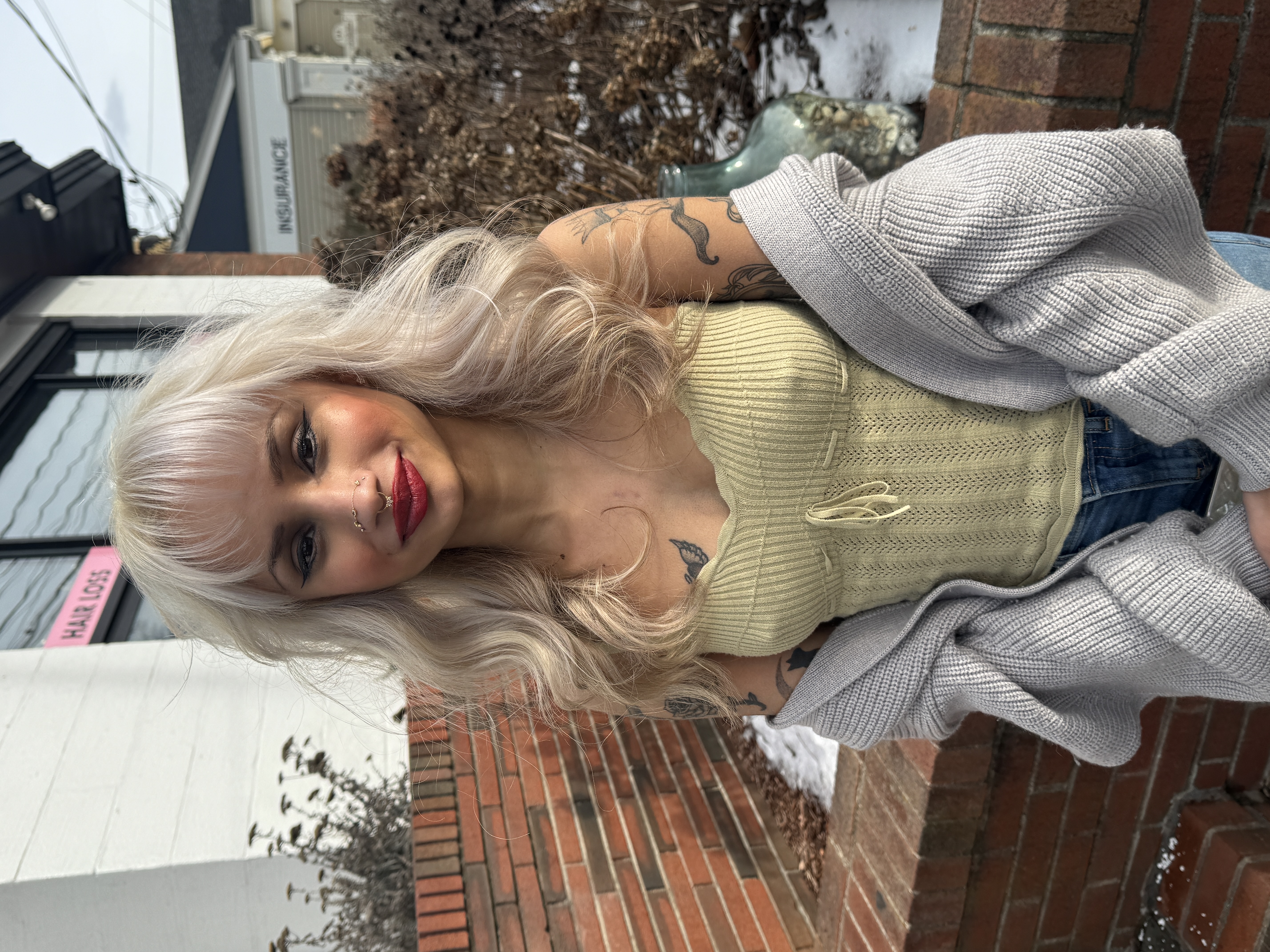 a woman with healthy hair wearing hair extensions