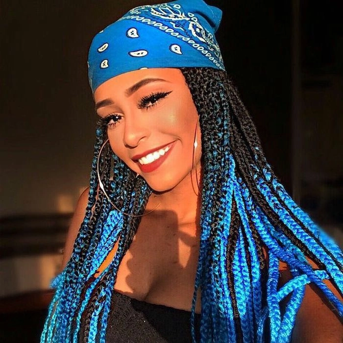Box Braids with a Headscarf