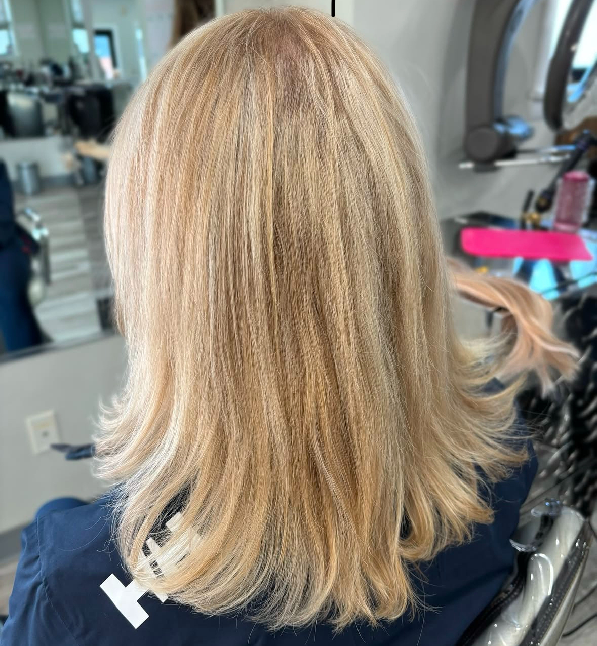 a person with Combline Hair Extensions in Her bangs