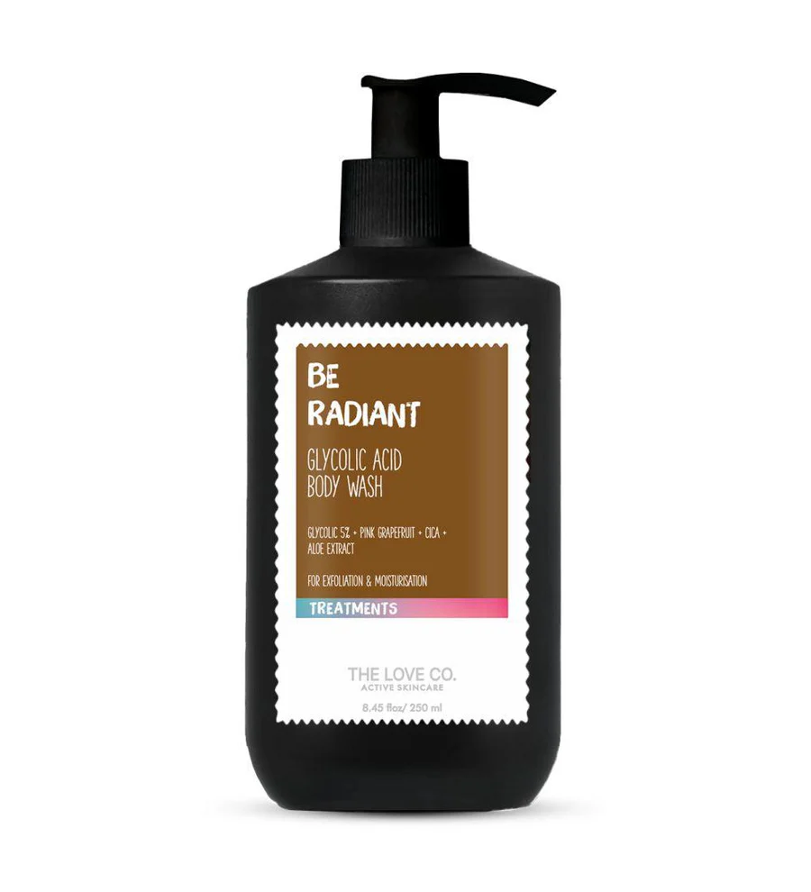 The Love Co- exfoliate and glow with glycolic acid body wash