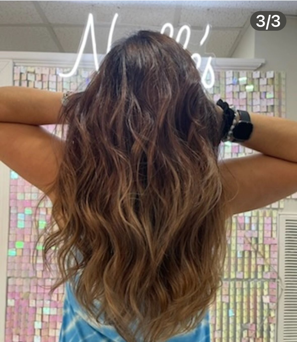 human hair extensions revitalized with K18 Peptide