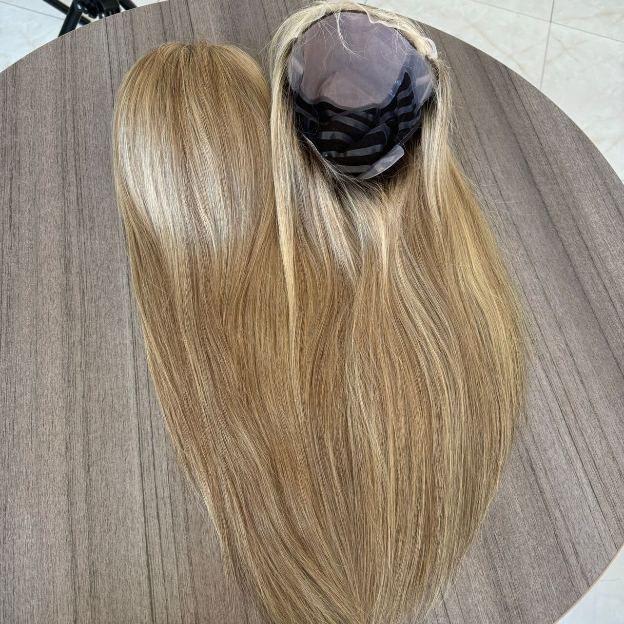a clean human hair wig