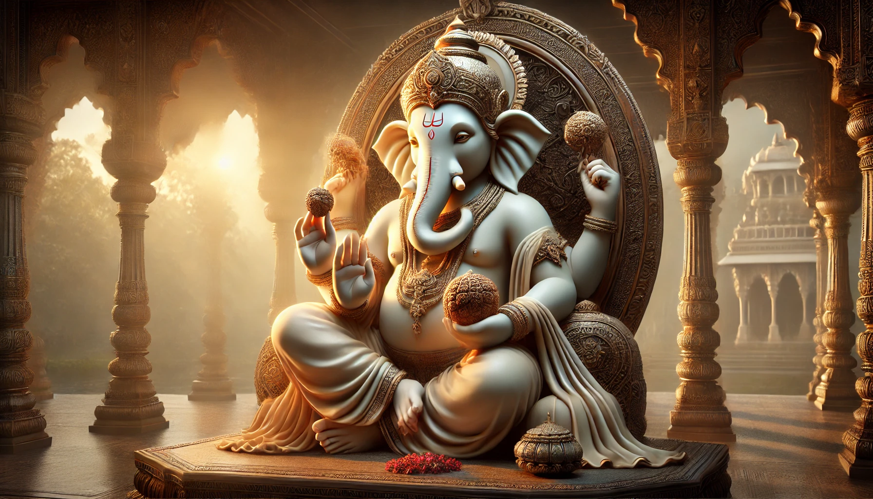 Ganesha and Eight Mukhi Rudraksha - Obstacles removers
