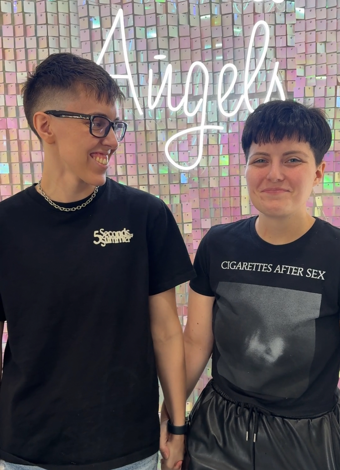 LGBTQ couple with new short haircuts