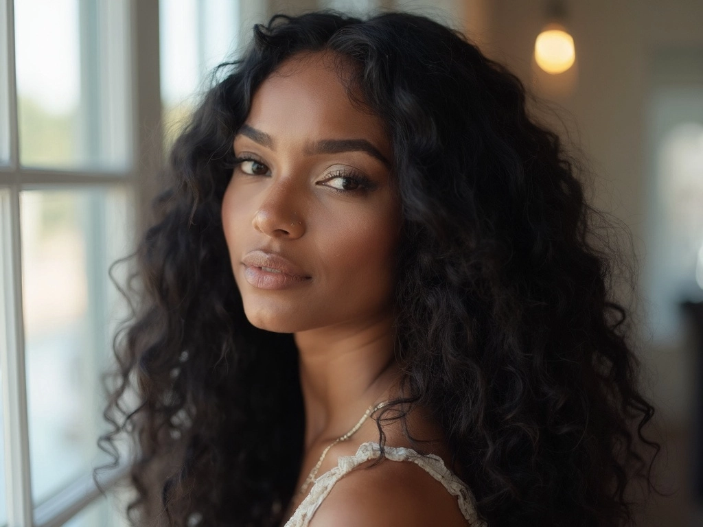 A stylish HD lace wig from Sincerely4u on an African-American woman.