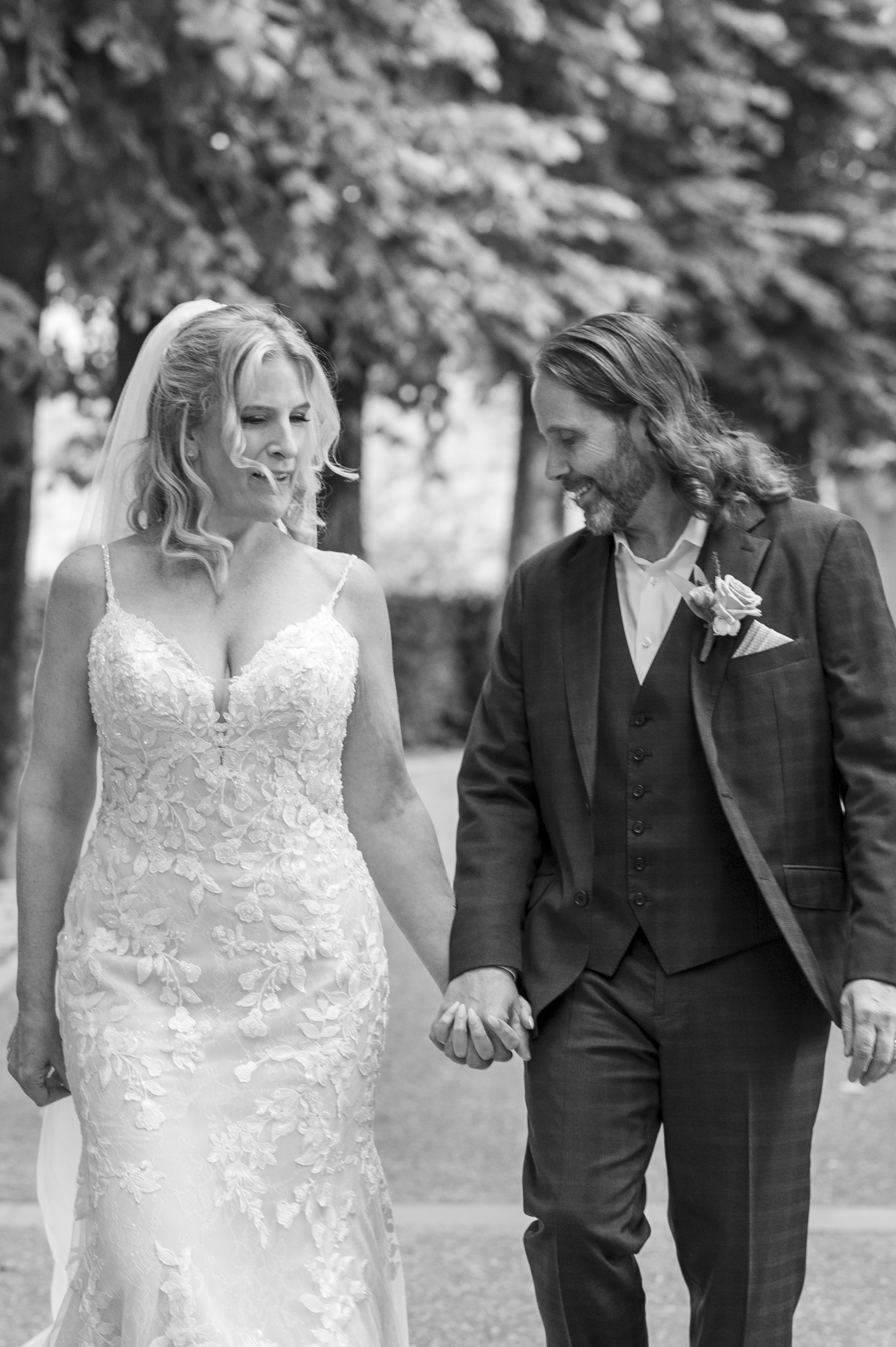 a bride wearing hair extensions