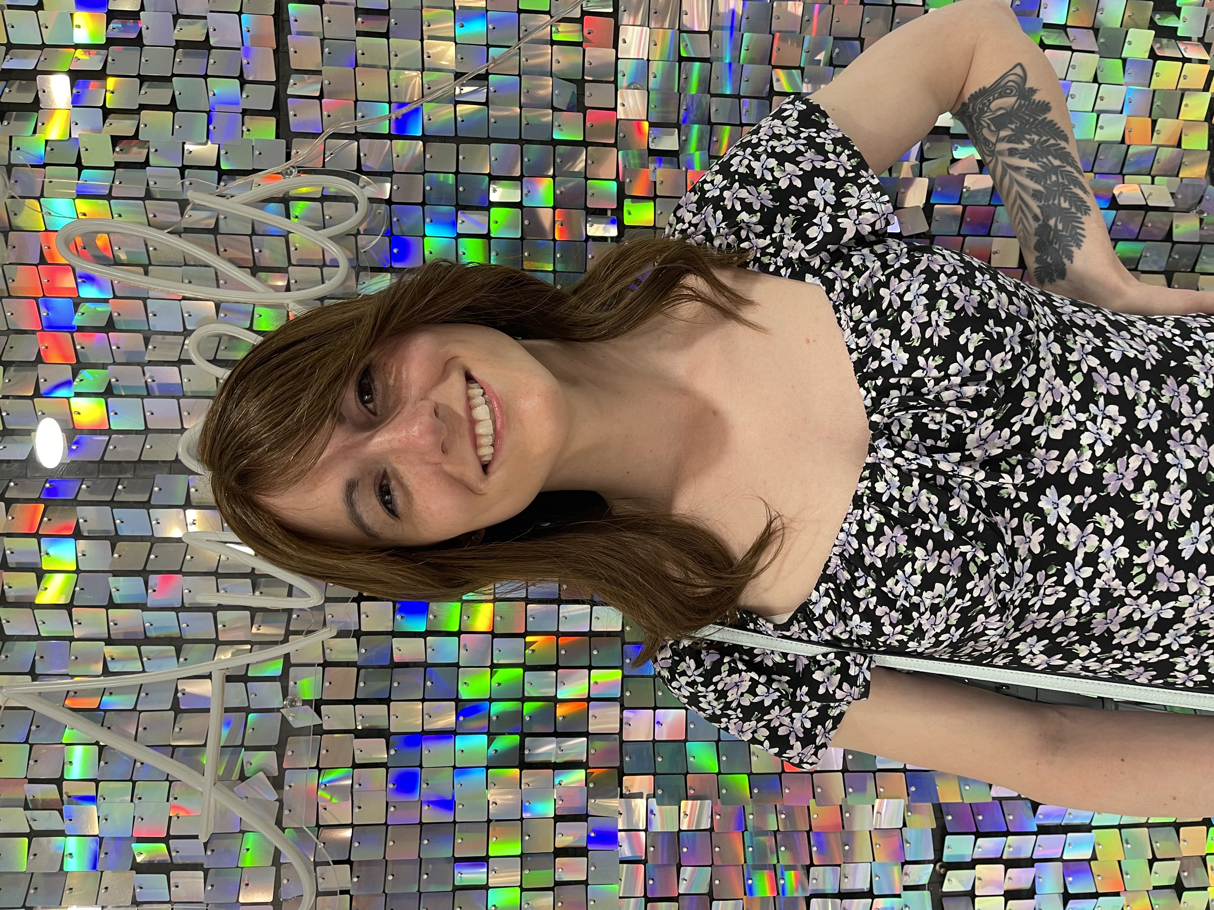 a transwomen wearing a hair piece for hair loss