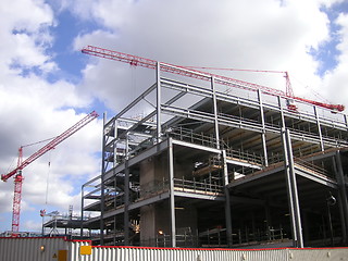 Image showing construction site with cranes