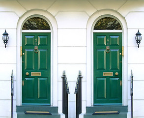 Image showing Symmetric front doors