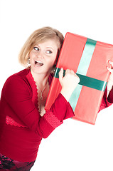 Image showing Happy woman with Christmas presents