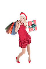 Image showing Happy woman with Christmas presents