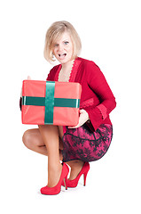 Image showing Happy woman with Christmas presents