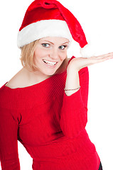 Image showing Portrait of beautiful woman santa