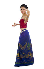 Image showing asian dancing in traditional clothes