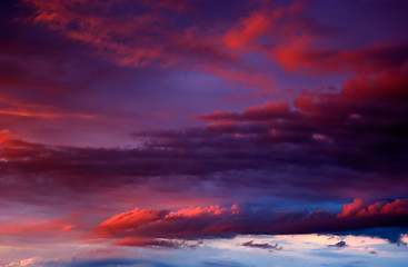 Image showing Clouds on a sunset