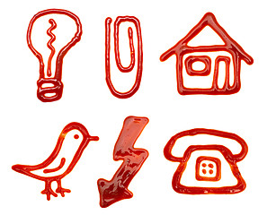 Image showing Icons made of ketchup