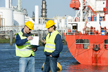 Image showing Talking Harbor workers