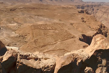 Image showing Excavations of ancient Roman camp in the desert  