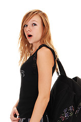 Image showing Schoolgirl with back bag.