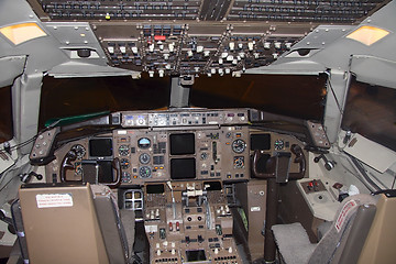 Image showing Commercial airplane cockpit