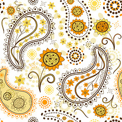 Image showing Effortless floral pattern with sunflowers 