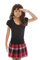 Image showing cute girl saluting