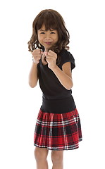 Image showing girl posing as a boxer