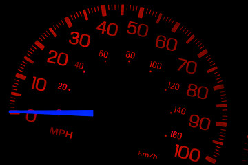 Image showing Speedometer on black isolated